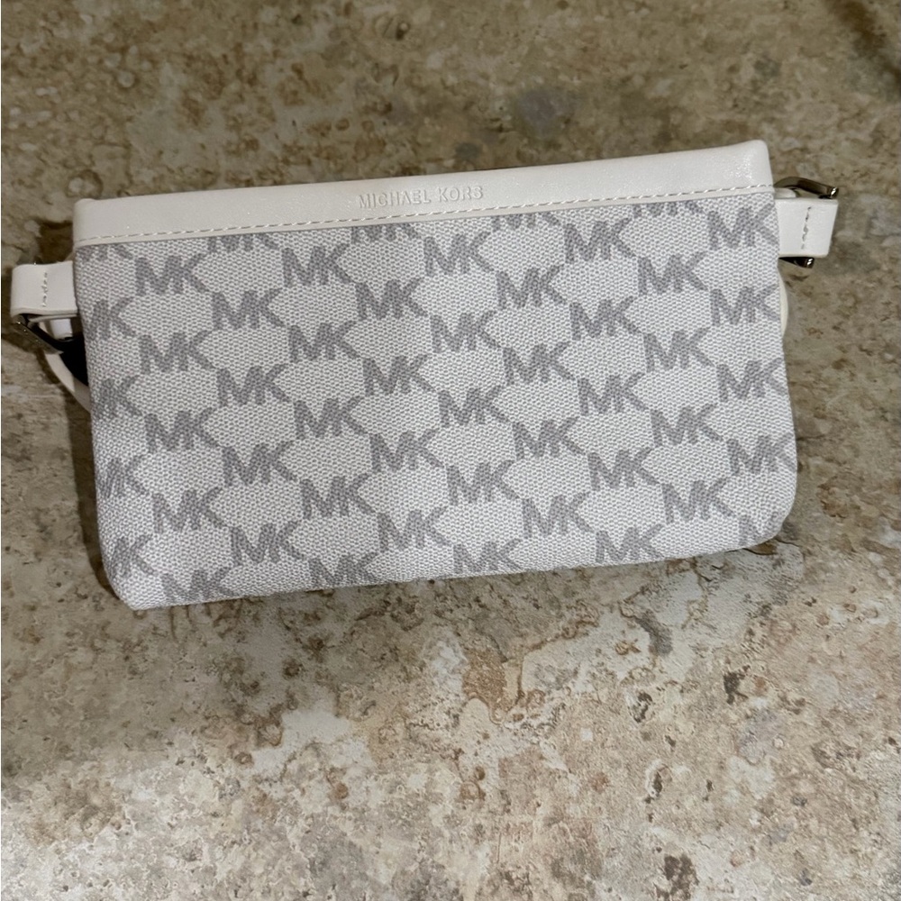 Michael Kors Monogram belt bag with in Gray and Cream